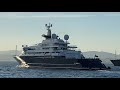 OCTOPUS, Recently sold for a reported €235,000,000 126m Superyacht departing the port of Gibraltar