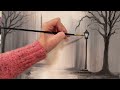 “A Stroll In The Rain”  acrylic painting tutorial ~ step by step