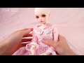 桜Delia 着せ替え MYOU DOLL BJD Unboxing 海外キャストドール 人形 お迎え 桜の制服 女の子 Dress up