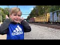 Logan tracking a CSX train in Woodbourne, PA