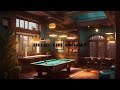 ☕4K Incredibly Cozy Cafe and Coffee Ambiance with Billiards, Background Jazz Music