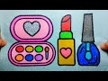 Draw and Coloring A Makeup Set - Sand Painting