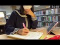 Study with me at my university library✍🏻2 hour pomodoro, no music, real sound | Korean med student