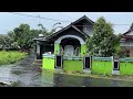 Heavy rain came in the middle of the village || water overflowed and flooded the road