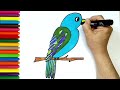 How to Draw and Color Easy A Cute Bird From Number 2🐦🌈Drawing For Kids And Toddlers Step By Step#029