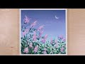 Lilac blossom at night / Easy acrylic painting for beginners / PaintingTutorial