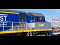 Close look at a pair of Aussie freight trains at Hastings. EMD GT26s.