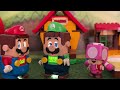 Luigi is Burning! Lego Mario enters the Nintendo Switch to save him! Mario Odyssey Story #legomario