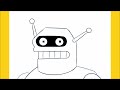 How to draw Calculon with guidelines step by step (Futurama)