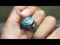 how it's made jewelry - turquoise ring making - how to do inlays