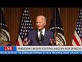 President Biden starts speech by expressing admiration for LBJ