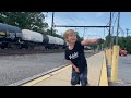 Logan tracking a CSX train in Woodbourne, Bucks County, PA 9422 part1