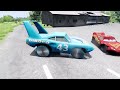 TRANSPORTING PIXAR CARS & FRUITS WITH COLORED & JOHN DEERE vs CLAAS vs TRACTORS - BeamNG.drive #976