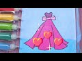 Barbie Dress  coloring and drawing for kids|Learn Colors |Todderlers |PINK GIRL