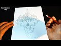 Ayodhya Ram Mandir Drawing with oil pastels | Outline tutorial