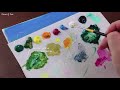 Bubbles on flower fields / Easy acrylic painting for beginners / PaintingTutorial / Painting ASMR