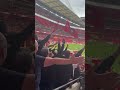 Southampton players and fans celebrating their play-off win versus Leeds and back to the Pl