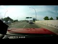 Lady drives through a red light + road will fail here eventually