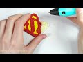 3D Pen Keychain - How to make Superman logo keychain