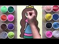 Sand painting long hair princess - How to painting with sand - Sand art - Draw (Chim Xinh channel)