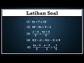 (LENGKAP) Pertidaksamaan linear satu variabel+Latihan Soal