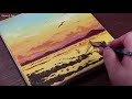 Lonely boat / Easy acrylic painting for beginners / PaintingTutorial