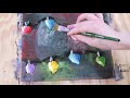 Easy & Simple Christmas lights Acrylic Painting on Canvas Step by Step #011｜Satisfying Demo