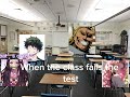 When the class fails the test
