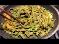 STIR-FRY SHRIMP SPINACH EGG NOODLES/TÔM XÀO MÌ TRỨNG RAU BINA