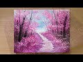 Painting Brilliant Pink Forest / Acrylic Painting Techniques / How to Draw Little Red Riding Hood