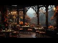 Fantasy Tearoom Ambience and Music | peaceful late autumn afternoon with tea and a book