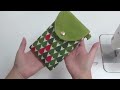 簡単！折って縫うだけ！お出かけバッグの作り方【Easy DIY】 Mini Bag Tutorial.