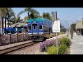 Sprinter,Coaster,and Amtrak trains at rancho del oro and Carlsbad Village 4/11/23