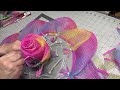 Handmade Spring Colors Rose Wreath/Vibrant Mesh Floral Decor for Front Door-Seasonal Home Decoration