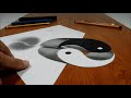 3D Trick Art on Paper   Yin Yang