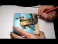 Borderlands Claptrap time lapse drawing and painting by Bryan Collins Art