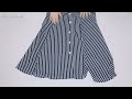 No Elastic, No Zipper / Buttoned Flared Skirt Cutting and Sewing / Profitable Business