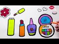 Glitter Makeup Drawing, Painting and Coloring for Kids, Toddlers💄💋💅🏻🌈 | Draw Makeup