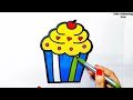 Cup Cake drawing painting,colouring | easy acrylic painting for kids | Art and Learn