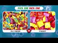 Pick One Kick One:- Junk Food Edition 🍟🍔 | Food Challenge | Guessers