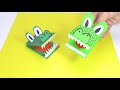 How to Make a Crocodile Paper Puppet - Moving paper toys