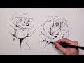 쉽게 장미꽃 그리는 방법 / 꽃 잘그리기/How to draw rose / 초보자를 위한 장미꽃 쉽게 그리는방법 /장미꽃 그리기