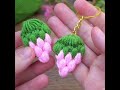I made very easy crocheted miniature  keychains with a strawberry pattern on a fork needle.