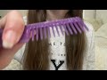 ASMR Brushing + combing your hair | putting your hair up | lo-fi | spray sounds | no talking