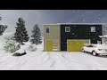 Modern Carriage House Snow Scene