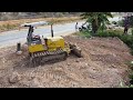 Start a new project!! Land filled by Bulldozer KOMATSU D20P Pushing soil with 5ton Trucks