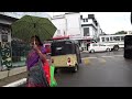 Riding on auto rickshaw along Kandy streets Sri Lanka