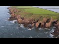 Arbroath Cliffs Scotland, 4K drone video