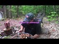 Cooking with SALT PORK on a Swedish fire torch! camp cooking comfort food cast iron