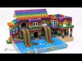 DIY Building a Miniature House with Terraced Roof and Aquarium Pool | Relaxing ASMR Video